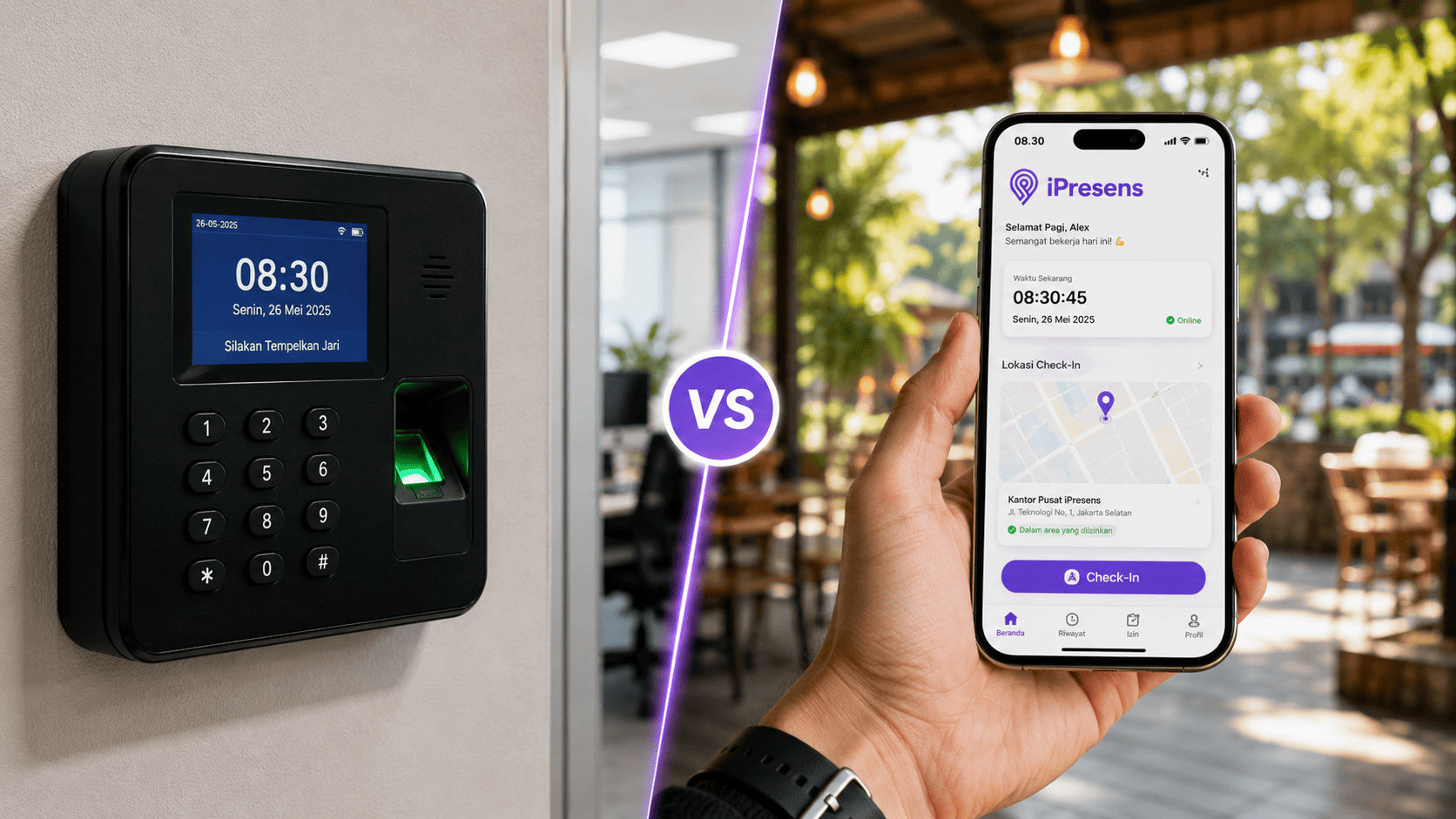 absensi online vs fingerprint